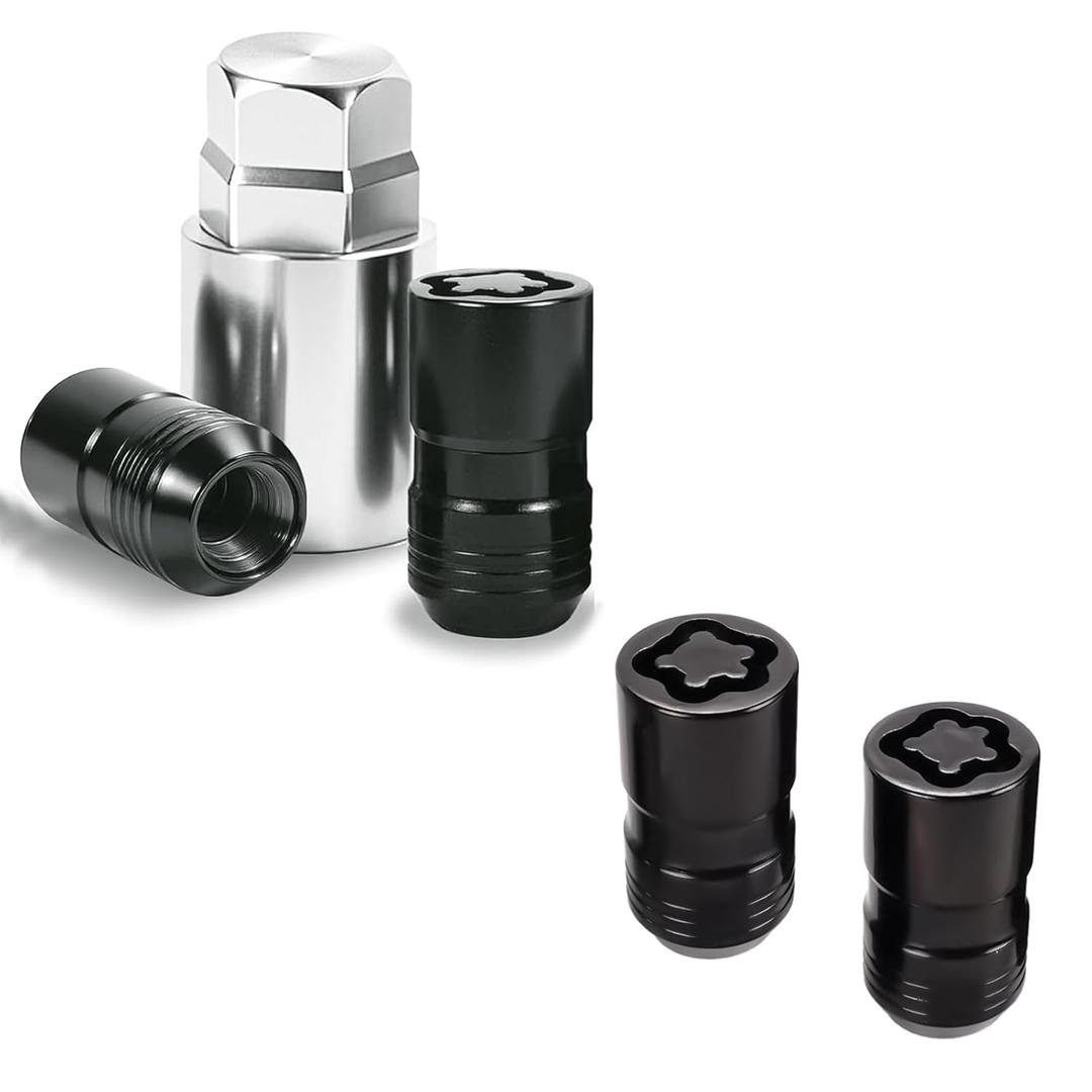 24216 Wheel Locks Lug Nuts M14 x 1.50 Compatible with Acura MDX/Cadillac Escalade/Ford Explorer/Chevrolet Silverado/Toyota Tundra/Dodge RAM & More 13/16" Hex Key Cone Seat Alloy Wheel Lock Set