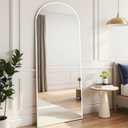 Rowjut Floor Length Mirror, 71"x26" Arched Full Length&Standing Hanging or Leaning&Freestanding Full Body Mirrors, Wall Mounted Mirror with Thin Aluminum Frame (White)