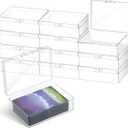 Vicenpal 12 Pcs Playing Card Boxes Clear Plastic Deck Cases Trading Card Storage Boxes Game Cases Holder 4.05 x 2.91 x 1.35 Inch