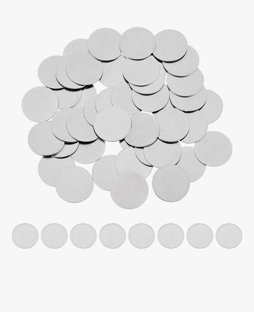 DICOSMETIC Stainless Steel Disc Metal Round Circle Plate Engraving Stamping Blank Flat Round Undrilled Blank for DIY Crafts Earring Bracelet Necklace Pendant Charm Jewelry Making