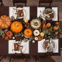 Set of 4 Halloween Placemat Decorations Gothic Place mats Set 12x18 Inch Vintage Washable Placemats for Home Party Kitchen Dining Holiday Decoration