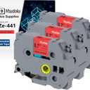 18mm 0.7 Black on Red Laminated Tape Compatible for Brother P Touch Label Maker Tape TZe-441 TZe 441 Tze441 Tz441 Tape for PT D400 D600 D610 P710BT, 3/4 Inch x 26.2 Feet, 3-Pack