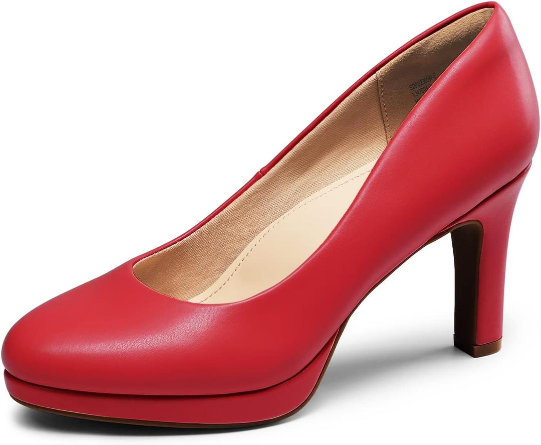 DREAM PAIRS Women's Pumps Close Toe Low Heels Platform Heels Comfortable Office Work Dress Shoes for Women (10)