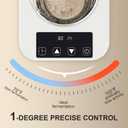 Sourdough Starter Warmer with Glass Dome, 1F Precise Temperature Control from 70 to 100F, 0-12H Timer Auto Warming ON/Off, Sour Dough Heating Mat and Glass Cover Set for Baking Fermentation