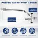 Foam Cannon Dual Connector for Pressure Washer, Car Wash Foam Gun Kit 1/4 Inch Quick Connector, Adjustable Soap Cannon with 5 Pressure Washer Nozzle Tips, Adapter, 1 Liter, A Fluorescent Green Glove