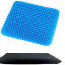 QWORK Gel Seat Cushion, Gel Cushion, Cool & Breathable & Non-Slip for Car, Office, Home, Wheelchair (Blue, 40 x 35 x 3.2 cm)