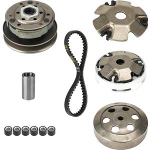 YOUXMOTO Clutch Set and Variator Assembly for Gy6 50cc, with 669 belt, for GY6 50cc 4 Stroke 139QMB Engine With Short Case, Go Kart Scooter Clutch Kit
