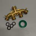 4 Way Brass Hose Splitter, 3/4" Heavy-Duty Brass Garden Hose Splitter, Garden Hose Adapter Connector