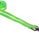 Small Reflective Green Dog Leash: 3/4" Wide, 4ft Length - Made in USA 