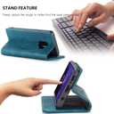 UEEBAI Wallet Case for Samsung Galaxy S9, Premium PU Leather Case Vintage Matte Wallet Flip Cover [Card Slots] [Magnetic Closure] Stand Function Folio Shockproof Full Protection for Galaxy S9 - Blue