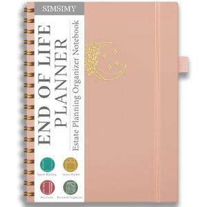 3 x End of Life Planner, Spiral Estate Planning for Senior, Final Arrangements Just in Case I Die Book Organizer, Will Preparation, Last Wishes & Funeral Planning Notebook for Beneficiary, Death Planner Organizer, 7x9.3"