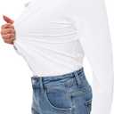 Button Down Shirts for Women Slim Fit Long Sleeve Stretch Dress Shirts Work Shirt Wrinkle Free Office Blouse Top (White, L)