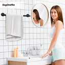 Matte Black Towel Bar 18 Inch  SUS304 Stainless Steel Wall Mounted Bathroom Towel Rack, Single Layer Rod, Rustproof Hand Towel Bar for Bathroom, Kitchen, Toilet  Installation Hardware Included