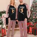 FAYALEQ Christmas Matching Pajamas for Couples Long Sleeve Xmas Plaid Soft Pullover Pjs Set for Men and Women Holiday One Set (XXL)