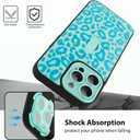 KANGHAR for iPhone 14 Pro Max Case Blue Leopard Print Pattern Cute Cheetah Wristband Stand Phone Cover for Women Girls Men Shockproof Slim Protective Cover for iPhone 14 Pro Max 6.7 Inch