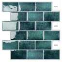 DEWOO Teal Green Peel and Stick Subway Tile Backsplash Self Adhesive Brick Stickers for Kitchen Bathroom Wall, 10-Sheet, 12"×12"