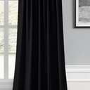 MIULEE Back Tab Blackout Curtains 120 Inch Long 1 Panel for Living Room Bedroom Privacy, Halloween Black Rod Pocket/Pinch Pleated Extra Long Thermal Insulated Room Darkening Light Blocking Drapes Black
