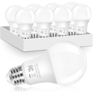 Brightever A19 LED Light Bulbs, 100 Watt Equivalent e26 dimmable led Bulb, Energy Efficient 12W, Soft White 2700K, 1100 Lumens, A19 LED Bulb for Bedroom Living Room Home Office Lamp, 8-Pack