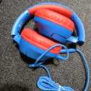 Kids Headphones for School, 85/94 dB Volume Limit, Wired Over Ear Headphones for Kids Boys Girls with Microphone, Foldable Stereo Sound 3.5mm Wired Cord for Kindle Tablet Airplane Travel, Blue