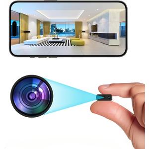 Mini Indoor WiFi Camera Home Security Room Body Cameras Nanny Cam Small Smart Home Outdoor Cams Pet Dog Baby Camera HD House Portable Camaras Motion Detection Night Vision Cam No Need WiFi Door Camara