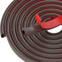Brown Rubber Weather Stripping Door Seal Strip, D Shape Door Weather Seal Strip, SelfAdhesive Soundproofing Frame Insulation Tape for Doors Frame/Window Seal,Blocks Cold Drafts Noise