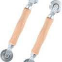 2Pcs Door Window Installation Hand Spline Roller Rolling Tool, Stainless Steel Wheel Window Install Tool with Wooden Handle