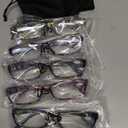 Kerecsen Reading Glasses 5 Pairs Fashion Ladies Readers Spring Hinge with Pattern Print Eyeglasses for Women (+6.00)