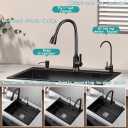 31.5 x 17.7 Inch Black Drop In Kitchen Sink,Stainless Steel Topmount Single Bowl Sink,Large Capacity Utility Workstation Sink With Soap dispenser & Drain Basket