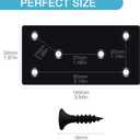 4PCS 3.94 x 1.97 inch Black Flat Mending Plate, Metal Bracket with Holes, Straight Steel Brace Fixing Joining Plate for Wood with 24PCS Screws