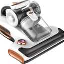 JIGOO T600 Mattress Vacuum Cleaner with UV-C Light, 15Kpa Suction 700W Powerful Double-Cup Handheld Vacuums, Bed Cleaner with Smart Dust Sensor, Ultrasonic, Heating Tech, MIF Filter, White