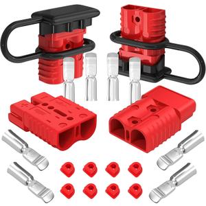 Battery Quick Disconnect Connector 175A, 12V Battery Quick Connect Cable Connector 1/0 AWG for Car Winch Forklift - 4 Pack