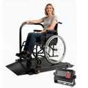 Side Handle Wheelchair Scale for Home Use Extended Detachable Ramp 1000lbs x 0.2lbs Medical/Home Weighing Scale Plateform with LCD Display with Backlight