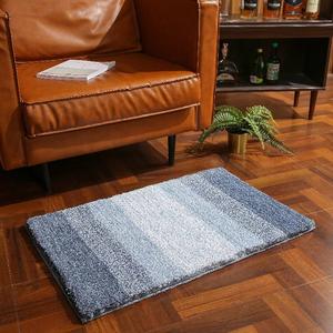 EVGATSAUTO Anti Slip Absorbent Polyester Bathroom Rugs, Bath Floor Mat Fiber Bathroom Mat with Gradient Color, Strong Water Absorption Multifunctional Use for Home Entrance Restrooms