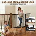 Mumeasy 29.7-57" Extra Wide Baby Gate, Auto Close Large Dog Gate for Doorways, No Drilling Pressure Mounted Pet Safety Gate for Stairs, Easy Walk Through Child Gate for Hallways, House, Indoor, Black