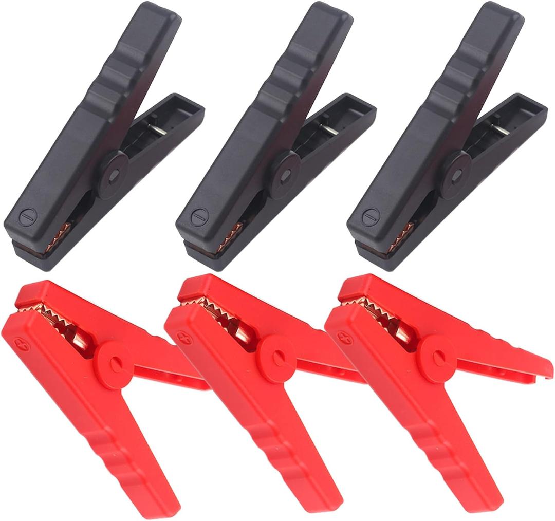 Heavy Duty Crocodile Clamps 300A Car Battery Charger Clamps Power Replacement Battery Alligator Clips Jumper Cable Clamps Welder Clips for Car Automotive Vehicle Boat(6 pack)