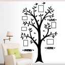 JEPART Family Photo Tree Wall Decor Wall Decals Stickers Living Room Home Decal Bed Baby Room Wall Decals, Memory Tree and Birds, Wall Stickers(H78 xW50,Black)