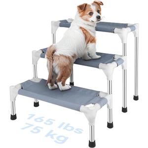 Makerfire Dog Stairs for Small Dogs and Cats (3-Step), Dog Steps for Bed/Couch, Pet Stairs for Dogs to Get on Bed