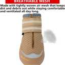 QUMY 4PCS Dog Shoes, Medium Large Dog Paw Protectors for Summer Heat Protection, Mesh Breathable Nonslip Dog Booties for Walking Running Hiking Khaki Size 3,Size 3: 2.0''x2.5''(Width*Length)