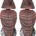 Hausse 2 Pack Fake Owl Decoys to Scare Birds Away, Rotating Head Plastic Owl Bird Deterrents, 10.6 Inch Height Bird Scarecrow Nature Enemy Horned Pest Repellent for Outdoor Garden Yard