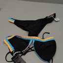 BIKINX Womens Swimsuits Thong Bikini Sets for Women Triangle Two Piece Bathing Suits Tie Back Swim Top (Small, Black)