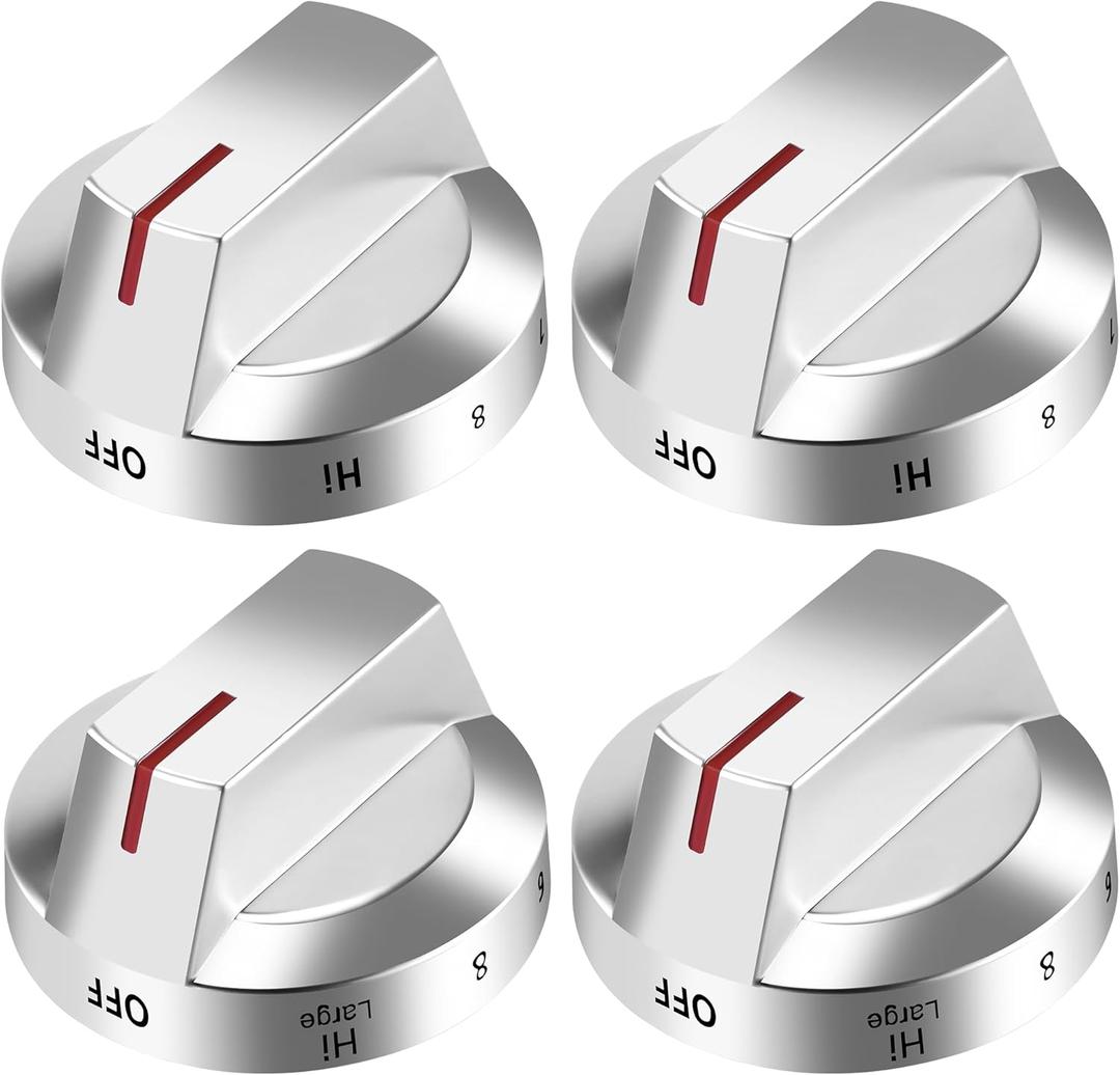 AMI PARTS NE63T8111SS NE63T8311SS NE63BG8315SS Fit for Samsung Electric Stove Knob Replacement Knobs for -DG94-03500V DG94-03500W DG94-03500A/Z (4PCS Silver)