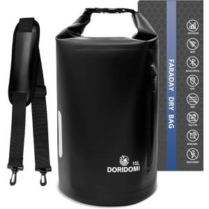 Faraday Bags EMP Proof Bag - 15L Black Waterproof Faraday Backpack with Front Pocket & Padded Strap, EMP Bags, Faraday Bag for Generator and Laptops Electronics , RFID Signal Blocker for Data Security