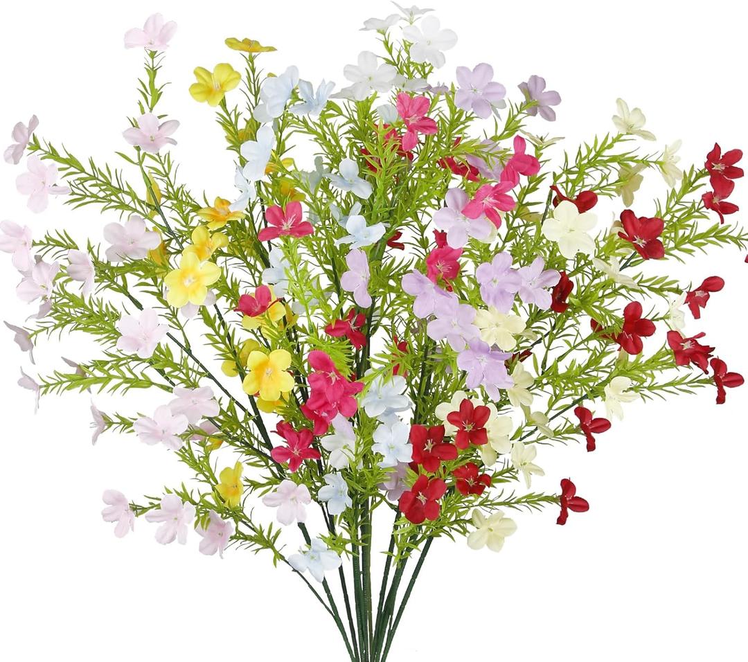8 Pcs Wildflowers Artificial Flowers Bulk 35" Fake Wildflowers Bouquet Spring Flower Branches Multicolor Wild Flower Stems Floral Arrangement for Vase Indoor Home Decor Table Centerpieces