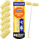 Swiffer Duster Kit with 6 ft Super Extendable Handle, Heavy Duty Starter Kit with 8 Refills