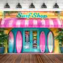 Summer Surf Shop Photo Backdrop Hawaiian Surfboard Themed Kids Birthday Party Decoration Summer Tropical Beach Surfing Background Baby Shower Holiday Birthday Background (7X5FT)
