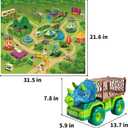 TEMI Dinosaur Truck Toy for Kids 3-5 Years, Triceratops Transport Car Carrier with 8 Dino Figures, Activity Play Mat, Dino Eggs and Trees, Capture Jurassic Dinosaurs Play Set for Boys and Girls