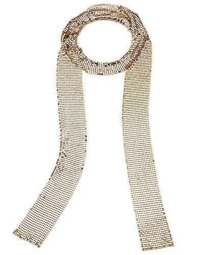 Croozy Women Glitter Sparkle Metal Sequins Neck Tie Scarf Party Evening Long Thin Skinny Tie Shawls Neckerchief