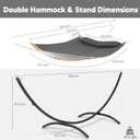 SUNCREAT Hammocks Standing Patio Hammock, Portable Hammock with Stand Foldable, Patent Pending, Dark Gray