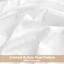 ZJDECOR Buffalo Plaid Kitchen Curtains 24 Inches Length,White Crinkled Not-See-Through Sheer Tier Cafe Curtains,Farmhouse Window Treatment for Living Room Kitchen,Rod Pocket,26" Wx24 L(Pack of 2)