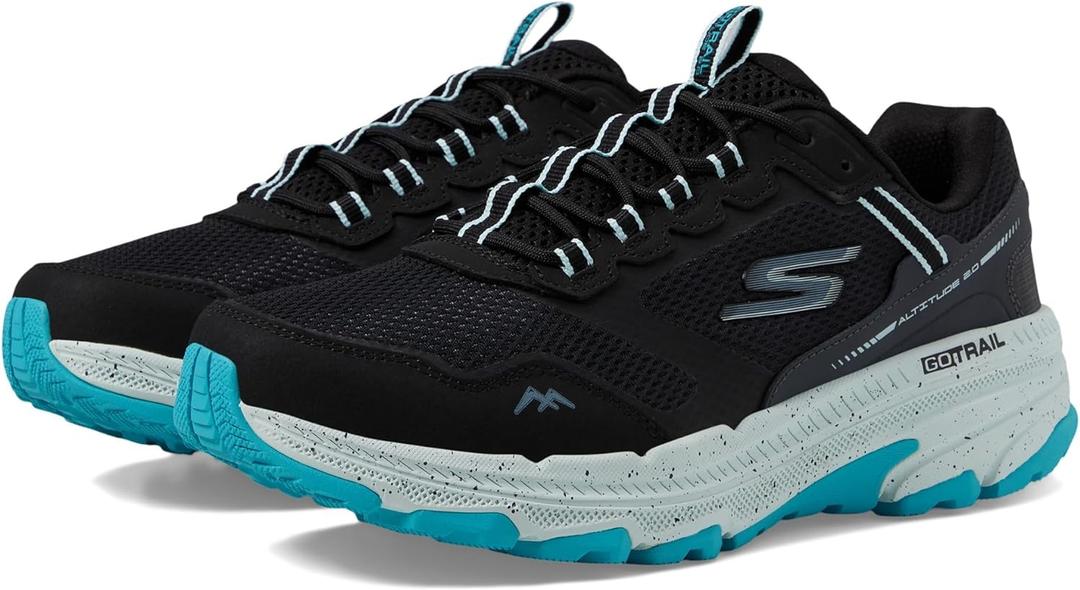 Skechers Women's GO Altitude 2.0-Ravine Trail Running Shoes Sneaker (9.5, Black/Aqua)